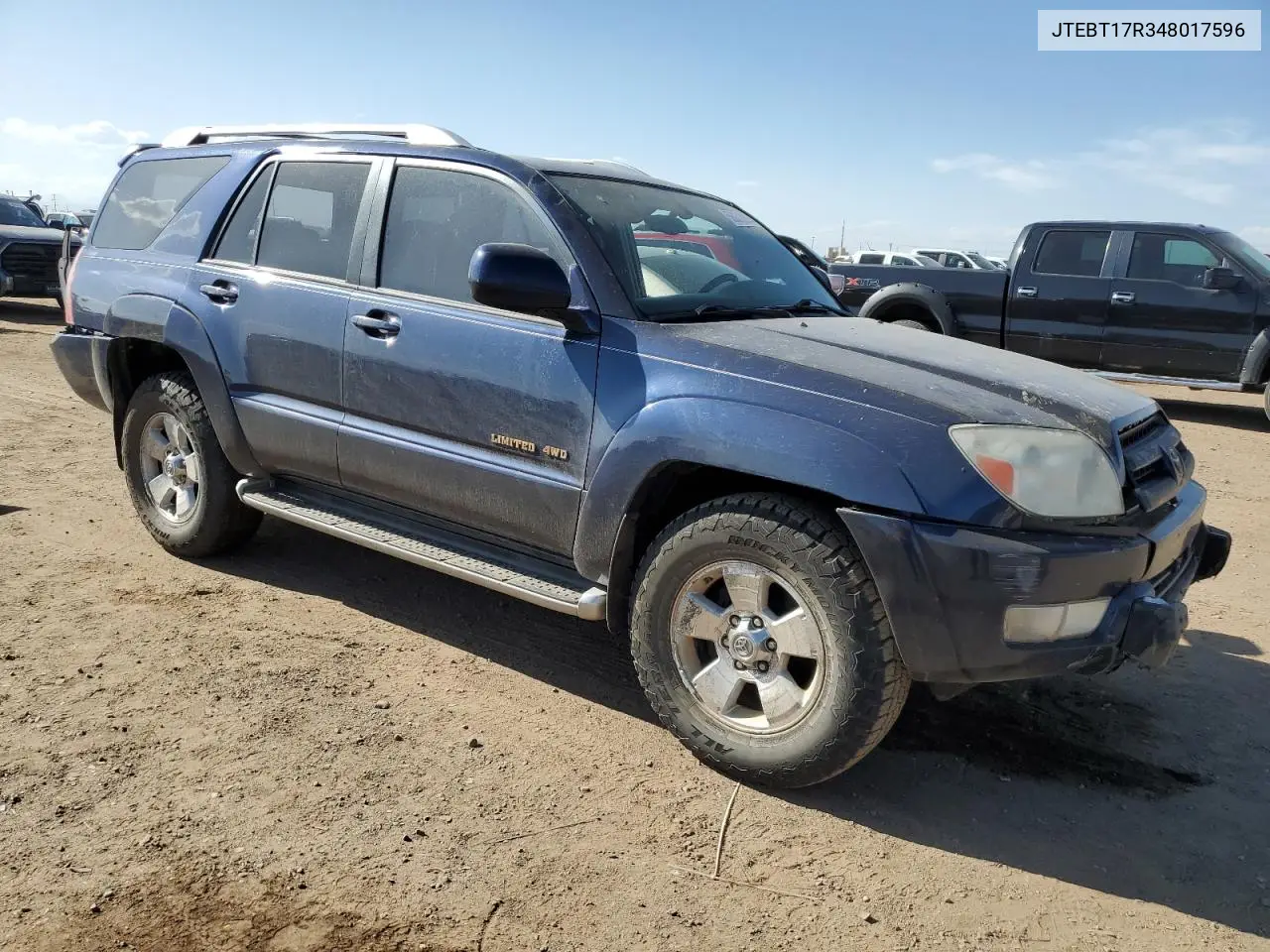 2004 Toyota 4Runner Limited VIN: JTEBT17R348017596 Lot: 56031295