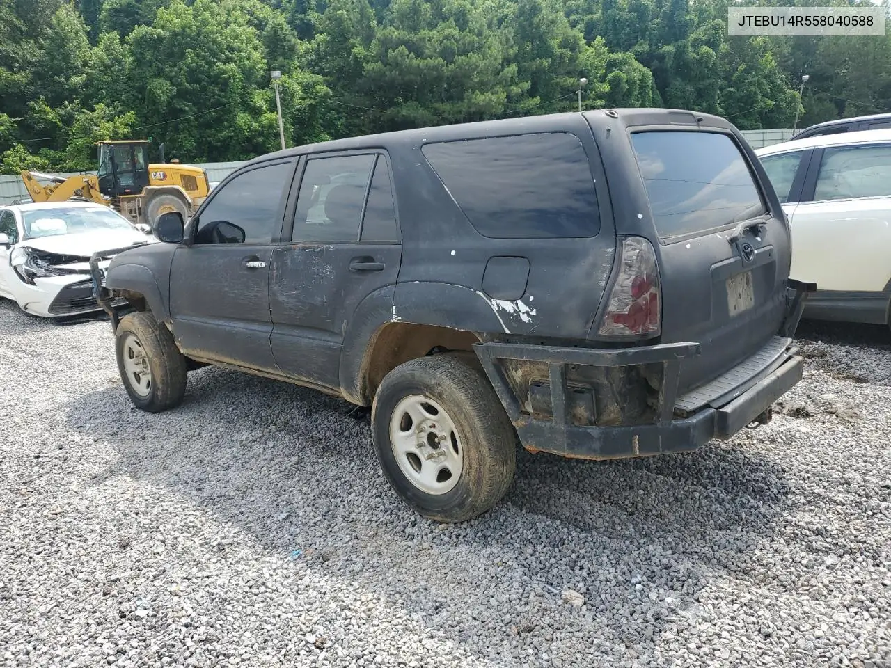 2005 Toyota 4Runner Sr5 VIN: JTEBU14R558040588 Lot: 62419065