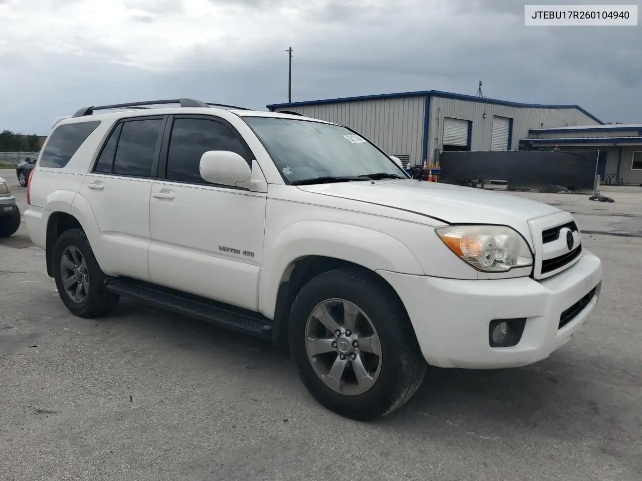 2006 Toyota 4Runner Limited VIN: JTEBU17R260104940 Lot: 62117545