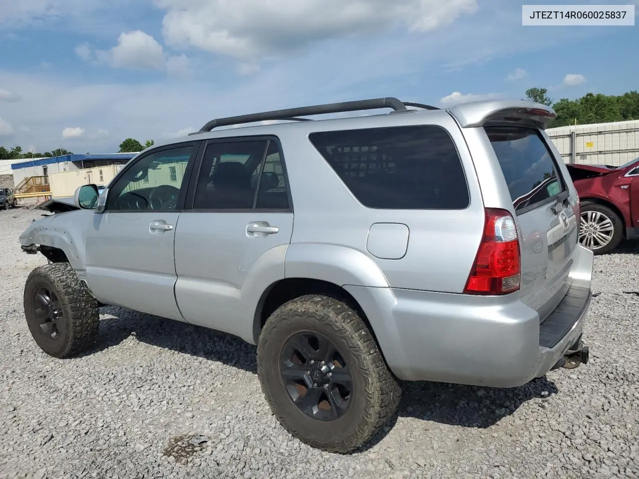 2006 Toyota 4Runner Sr5 VIN: JTEZT14R060025837 Lot: 62466925