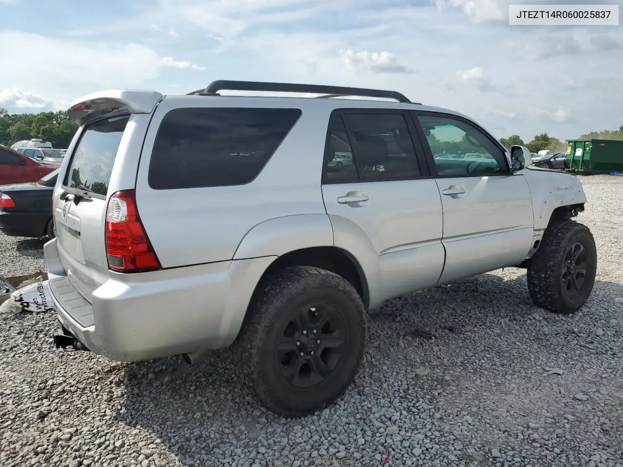 2006 Toyota 4Runner Sr5 VIN: JTEZT14R060025837 Lot: 62466925