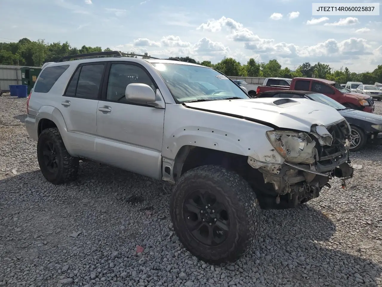 2006 Toyota 4Runner Sr5 VIN: JTEZT14R060025837 Lot: 62466925