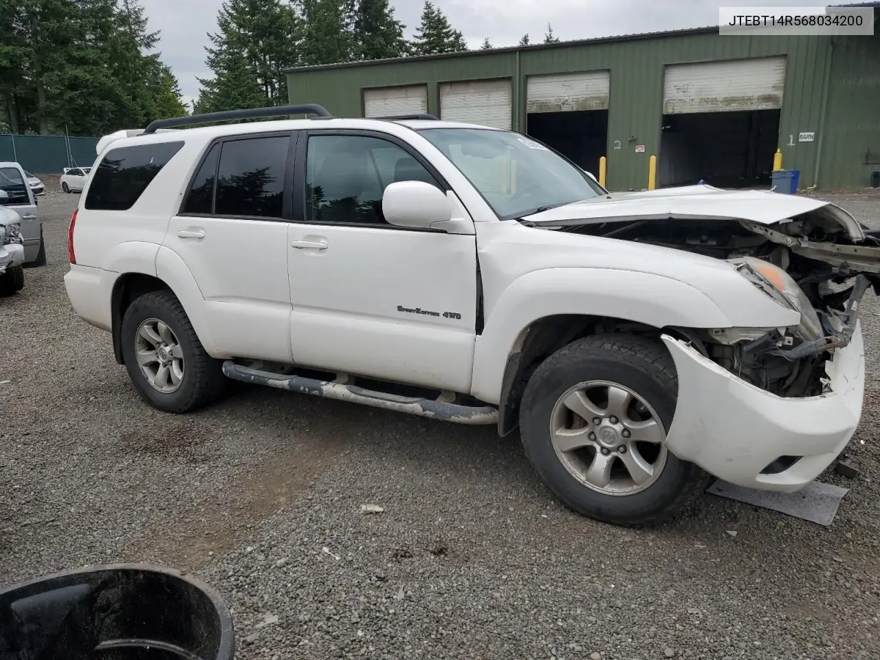 2006 Toyota 4Runner Sr5 VIN: JTEBT14R568034200 Lot: 62568005