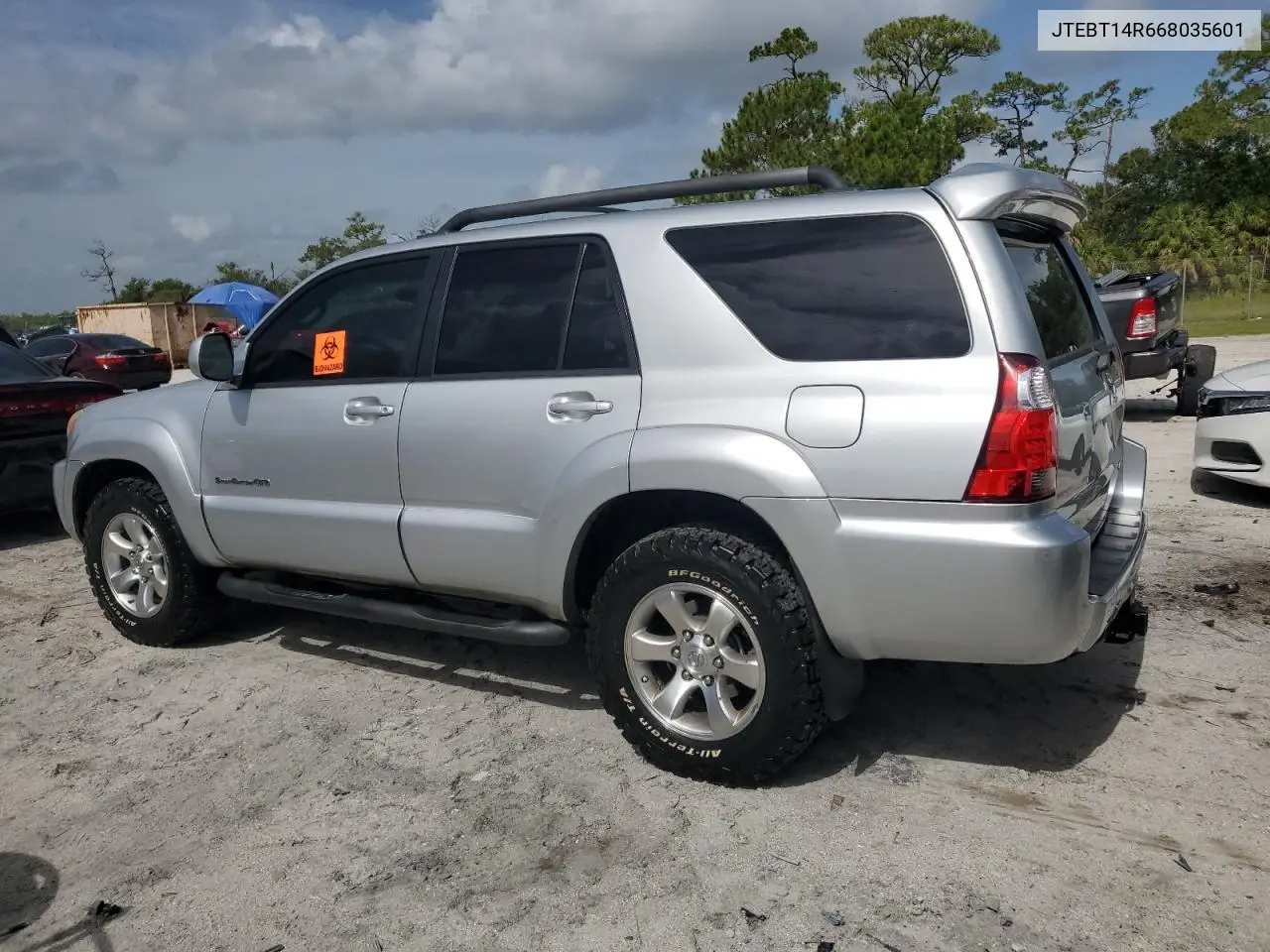 2006 Toyota 4Runner Sr5 VIN: JTEBT14R668035601 Lot: 62813115