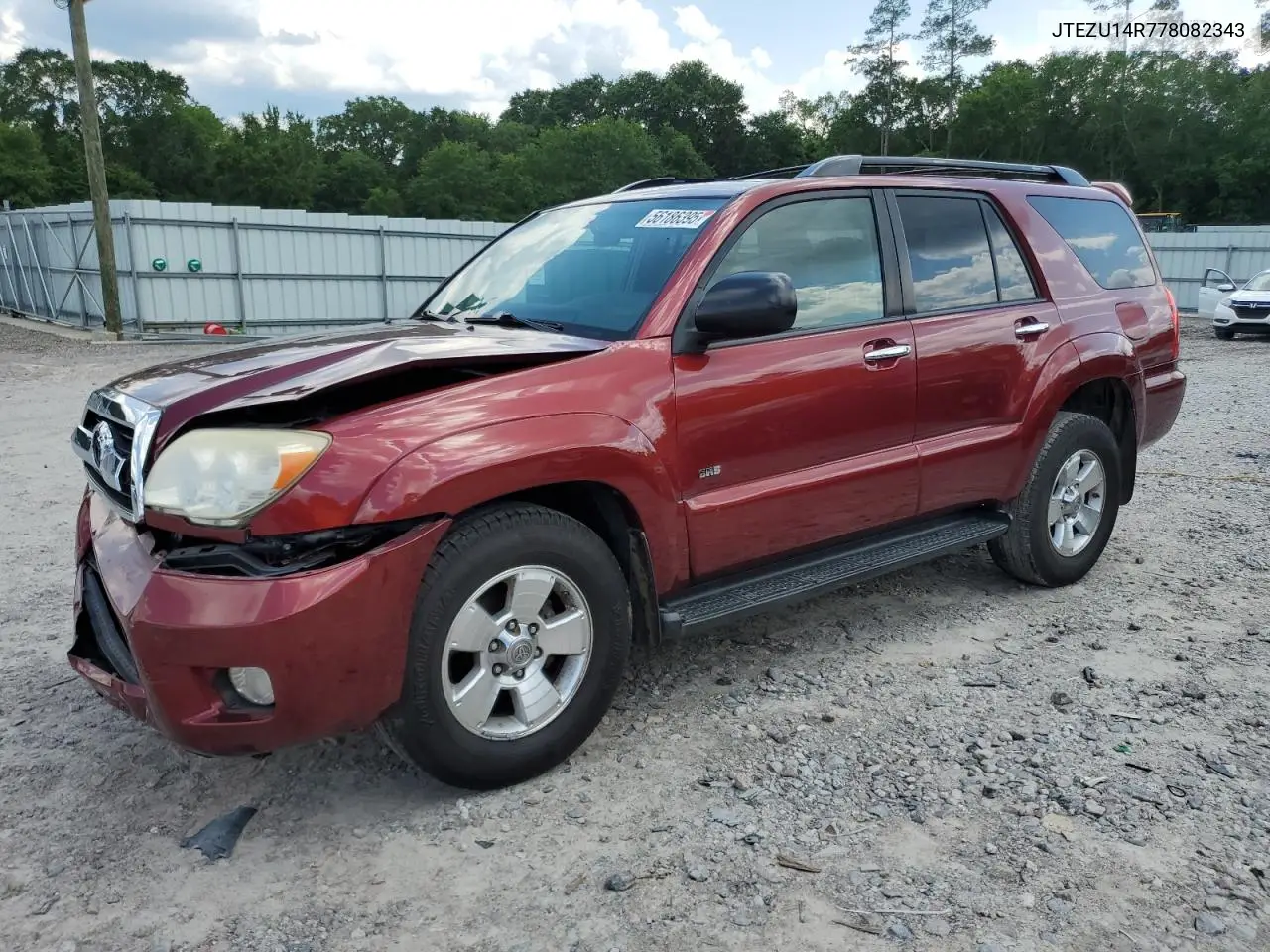 2007 Toyota 4Runner Sr5 VIN: JTEZU14R778082343 Lot: 56186395