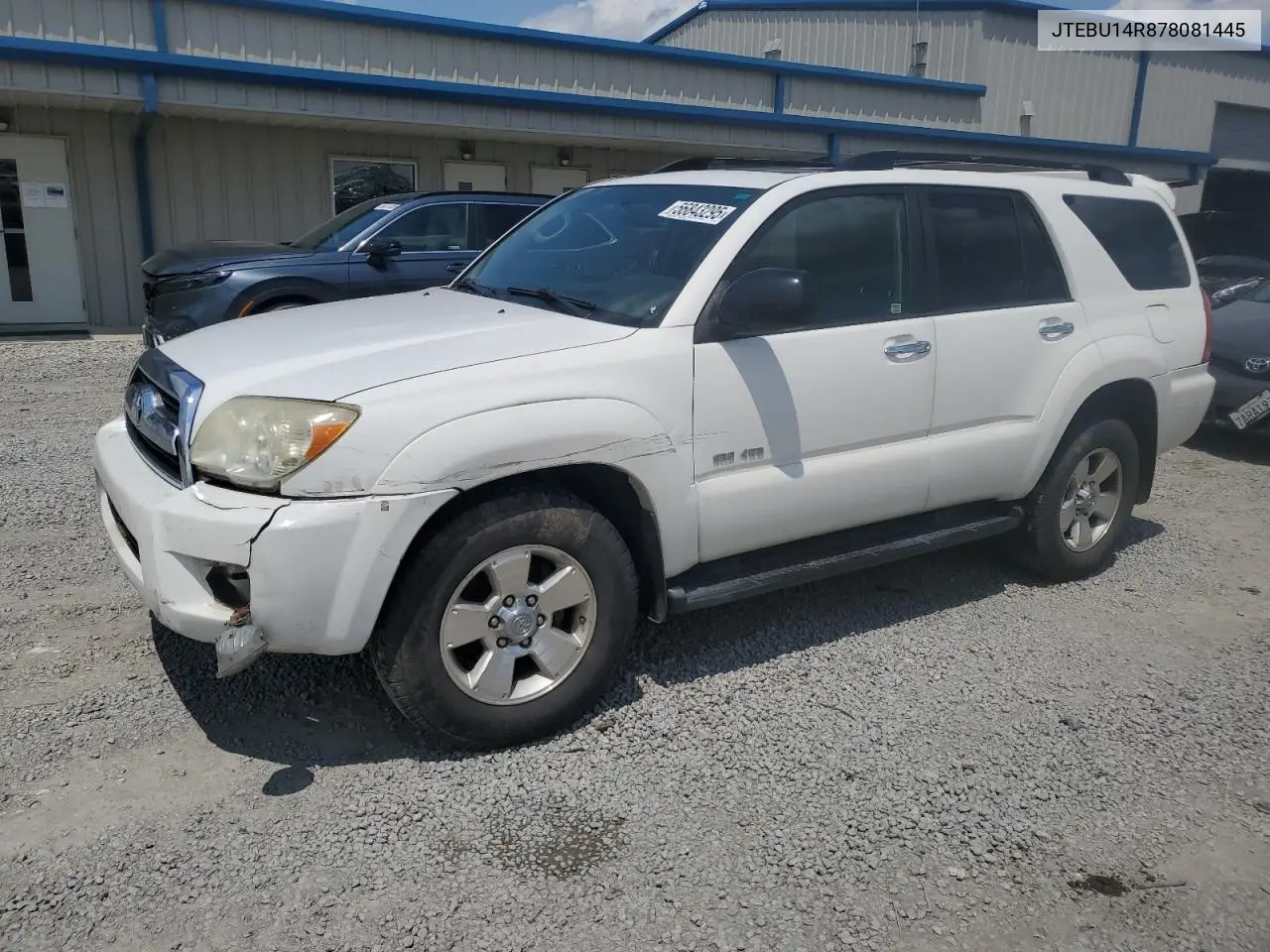 2007 Toyota 4Runner Sr5 VIN: JTEBU14R878081445 Lot: 56843295