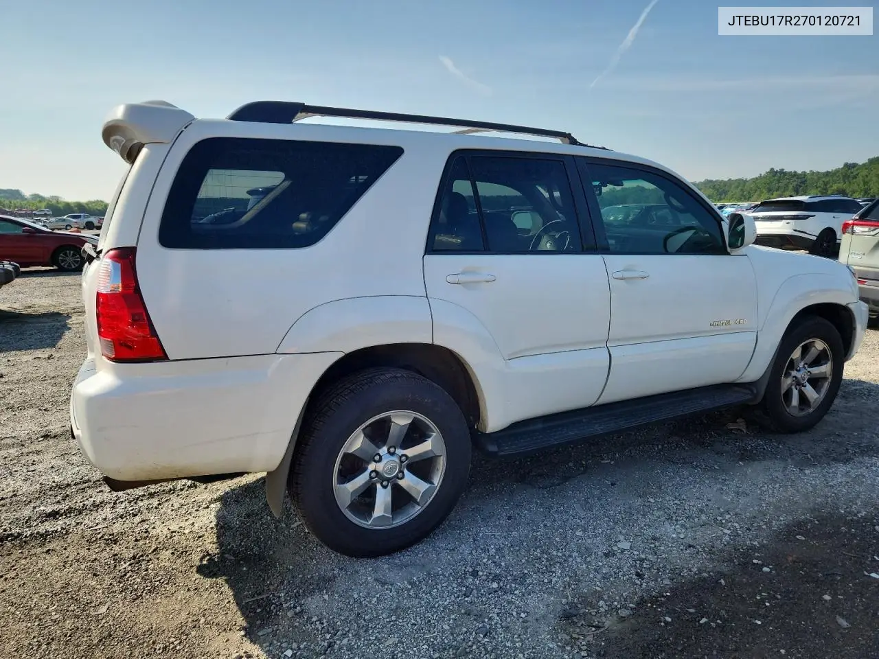 2007 Toyota 4Runner Limited VIN: JTEBU17R270120721 Lot: 62968045