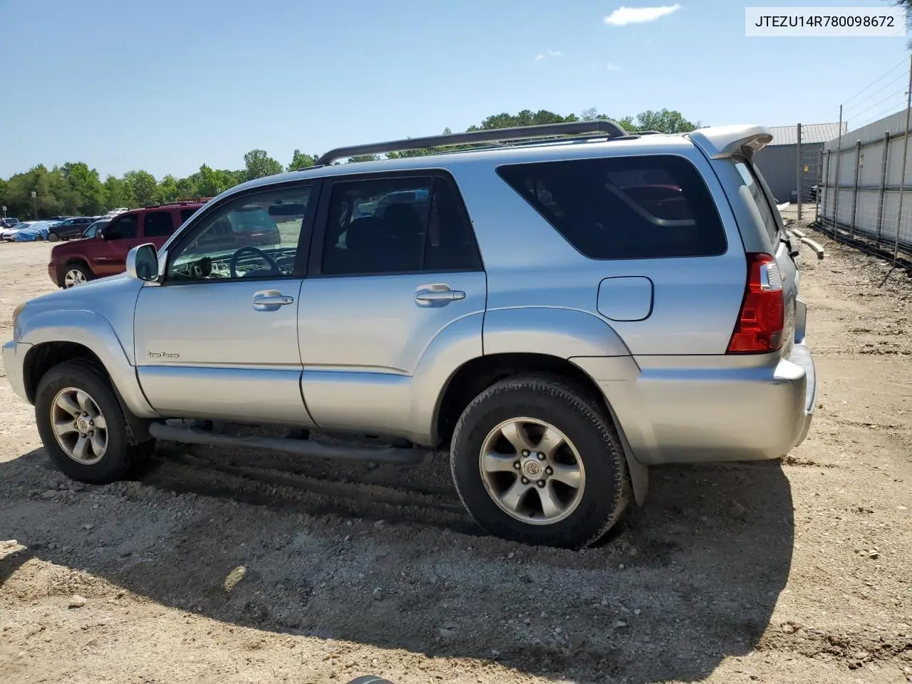 2008 Toyota 4Runner Sr5 VIN: JTEZU14R780098672 Lot: 55787325
