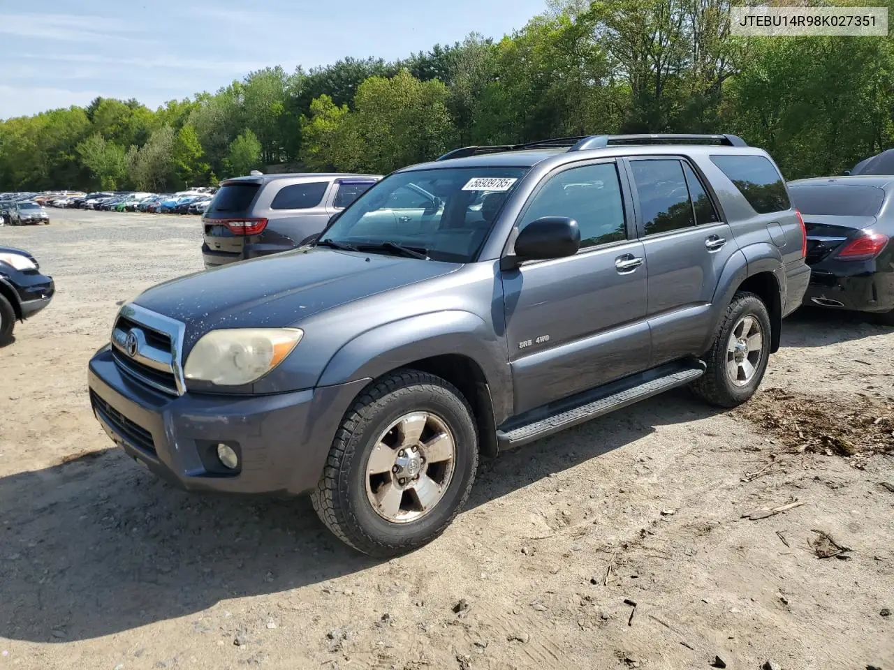 2008 Toyota 4Runner Sr5 VIN: JTEBU14R98K027351 Lot: 56939785