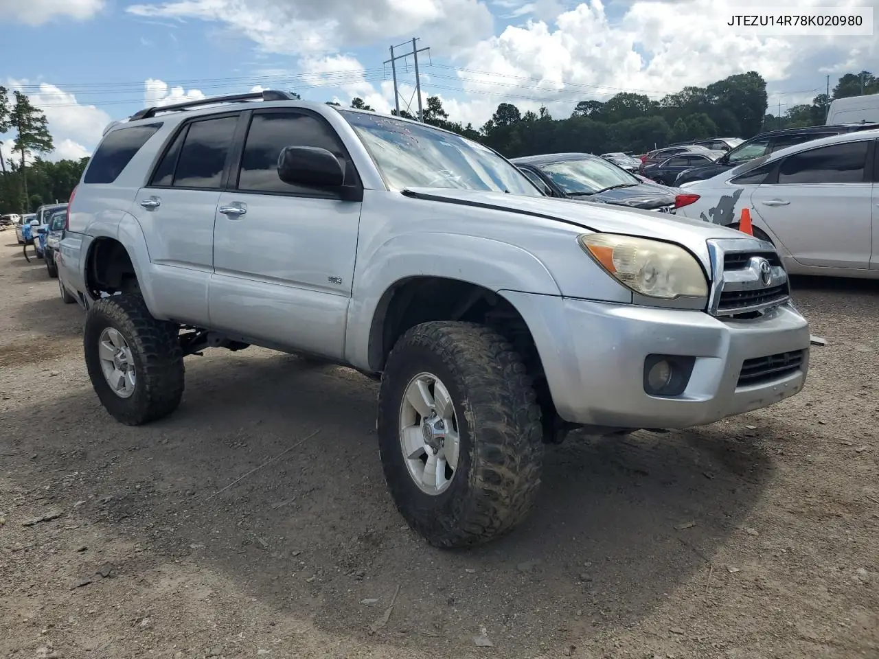 2008 Toyota 4Runner Sr5 VIN: JTEZU14R78K020980 Lot: 61606715