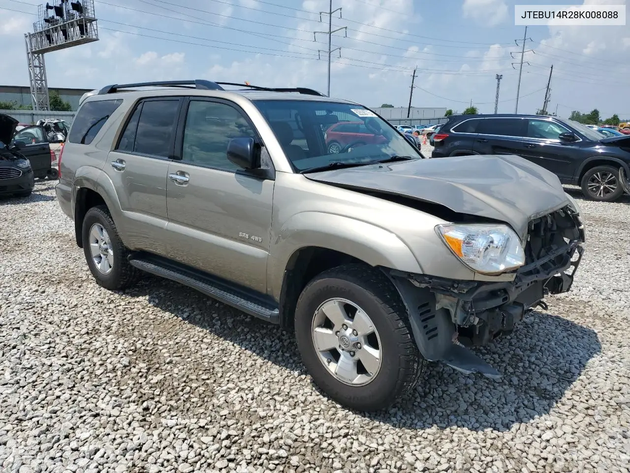 2008 Toyota 4Runner Sr5 VIN: JTEBU14R28K008088 Lot: 62836775