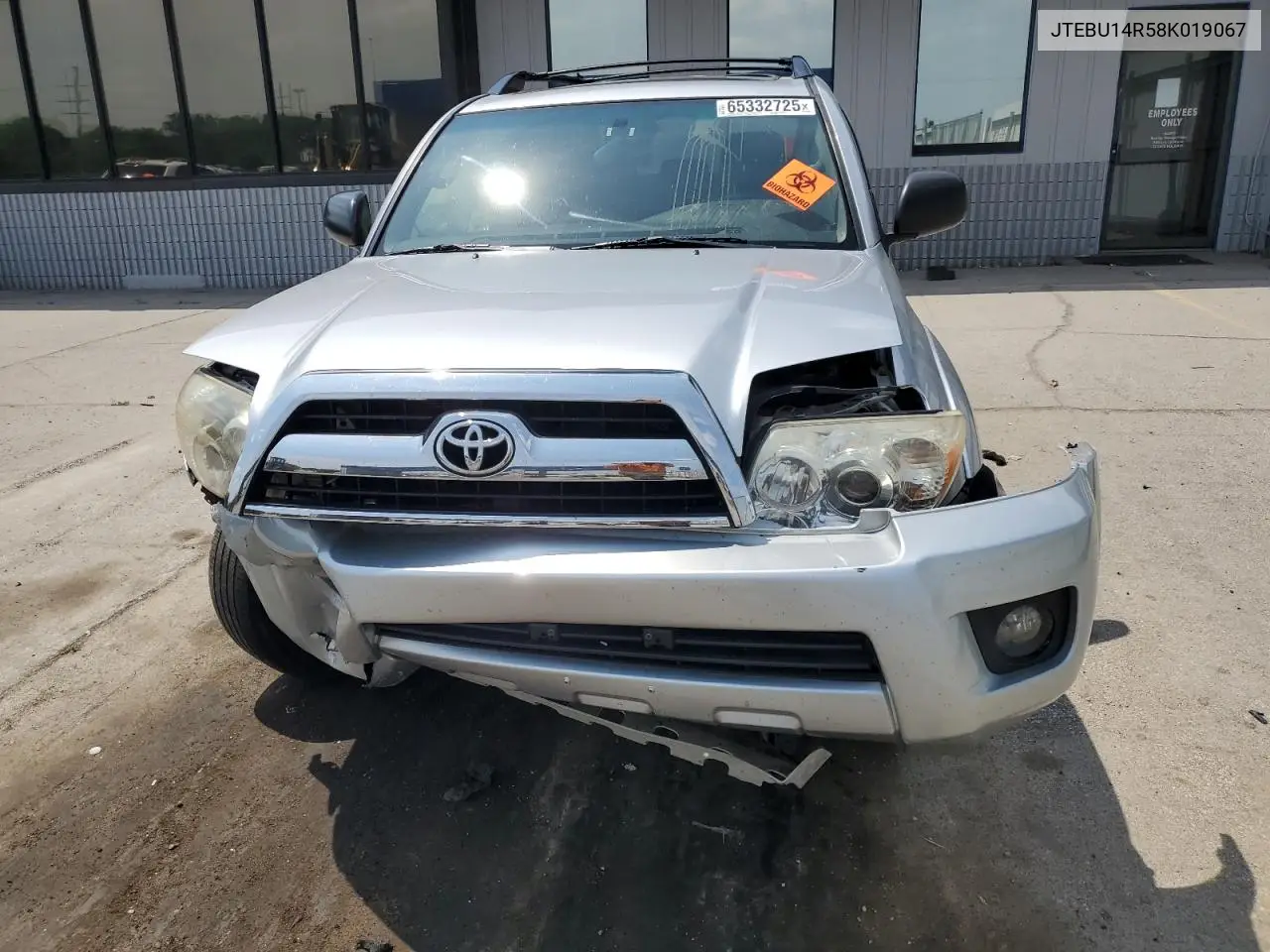 2008 Toyota 4Runner Sr5 VIN: JTEBU14R58K019067 Lot: 65332725
