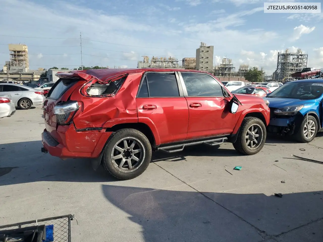 2016 Toyota 4Runner Sr5 VIN: JTEZU5JRXG5140958 Lot: 60661655