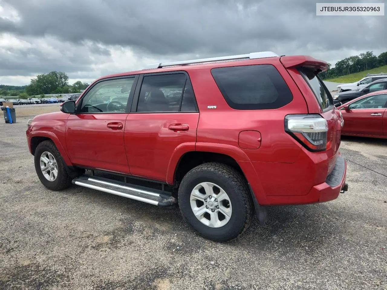 2016 Toyota 4Runner Sr5/Sr5 Premium VIN: JTEBU5JR3G5320963 Lot: 62367755