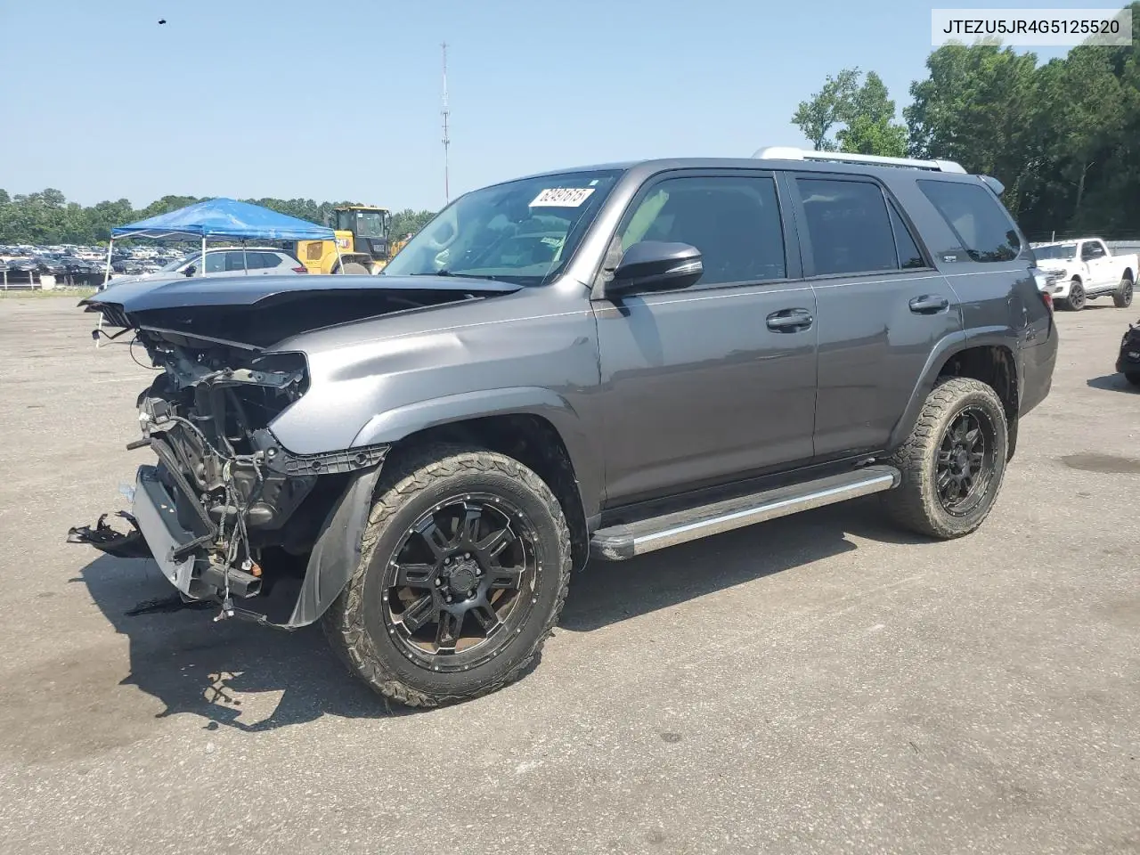 2016 Toyota 4Runner Sr5 VIN: JTEZU5JR4G5125520 Lot: 62491615
