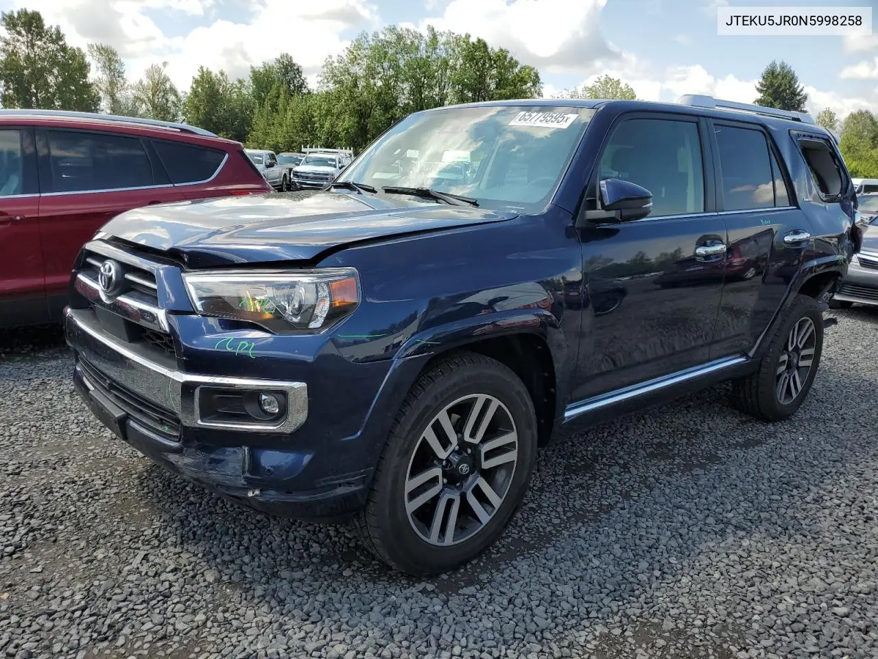 2022 Toyota 4Runner Limited VIN: JTEKU5JR0N5998258 Lot: 65779595