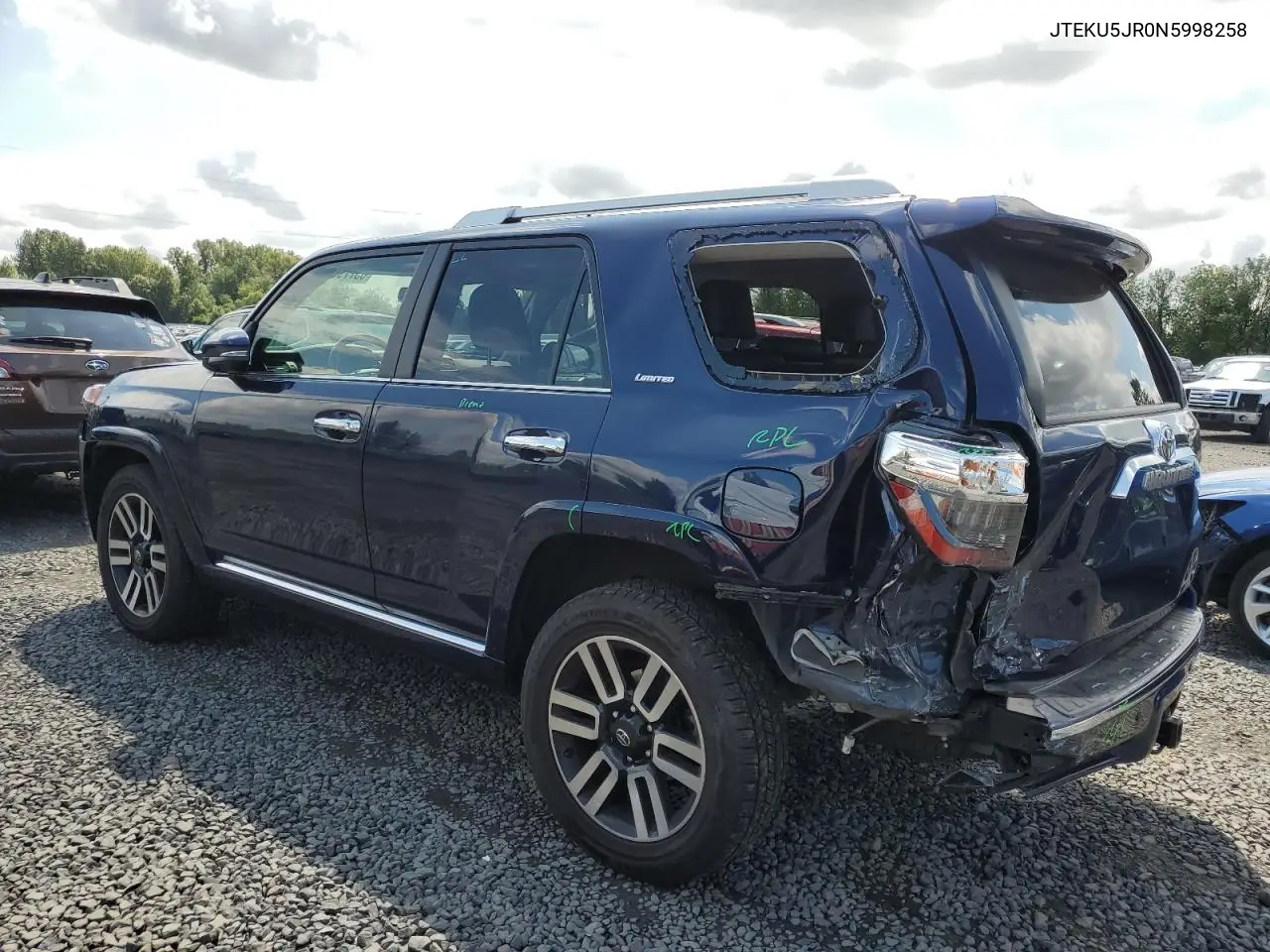 2022 Toyota 4Runner Limited VIN: JTEKU5JR0N5998258 Lot: 65779595