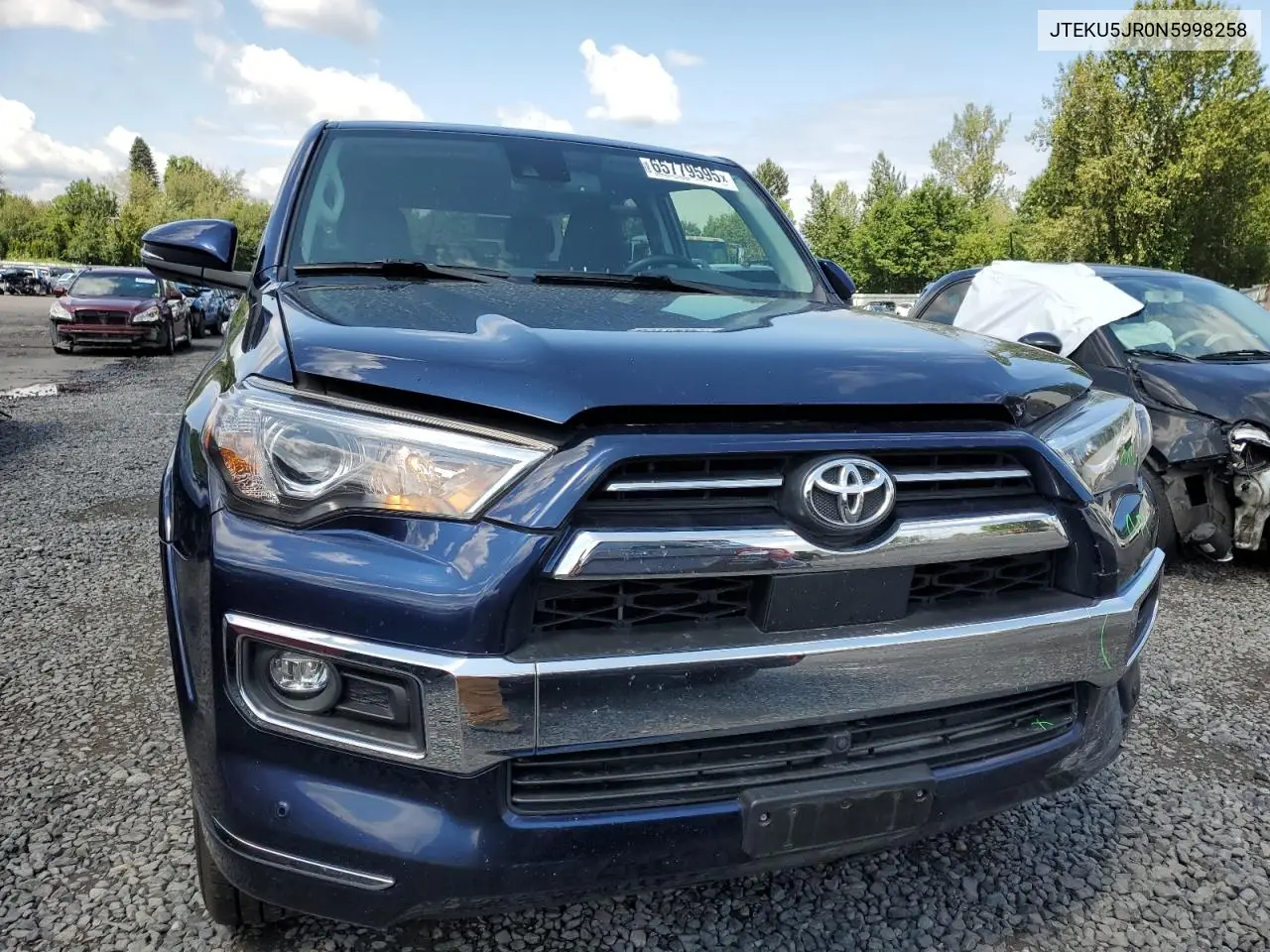 2022 Toyota 4Runner Limited VIN: JTEKU5JR0N5998258 Lot: 65779595
