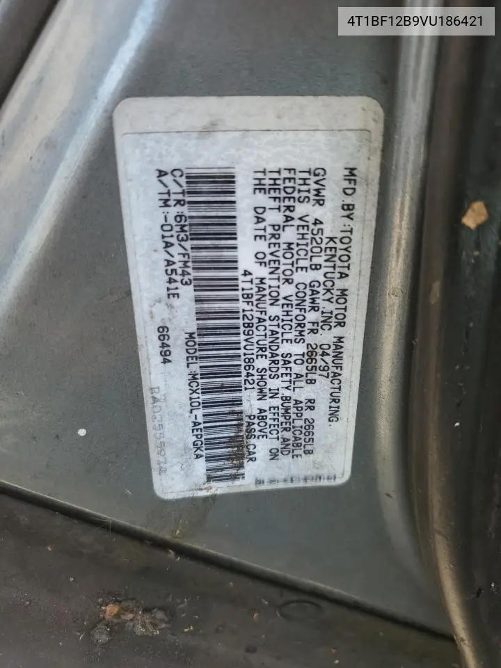 1997 Toyota Avalon Xl VIN: 4T1BF12B9VU186421 Lot: 61507565