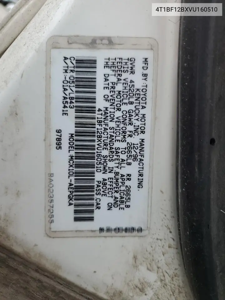 1997 Toyota Avalon Xl VIN: 4T1BF12BXVU160510 Lot: 62873835