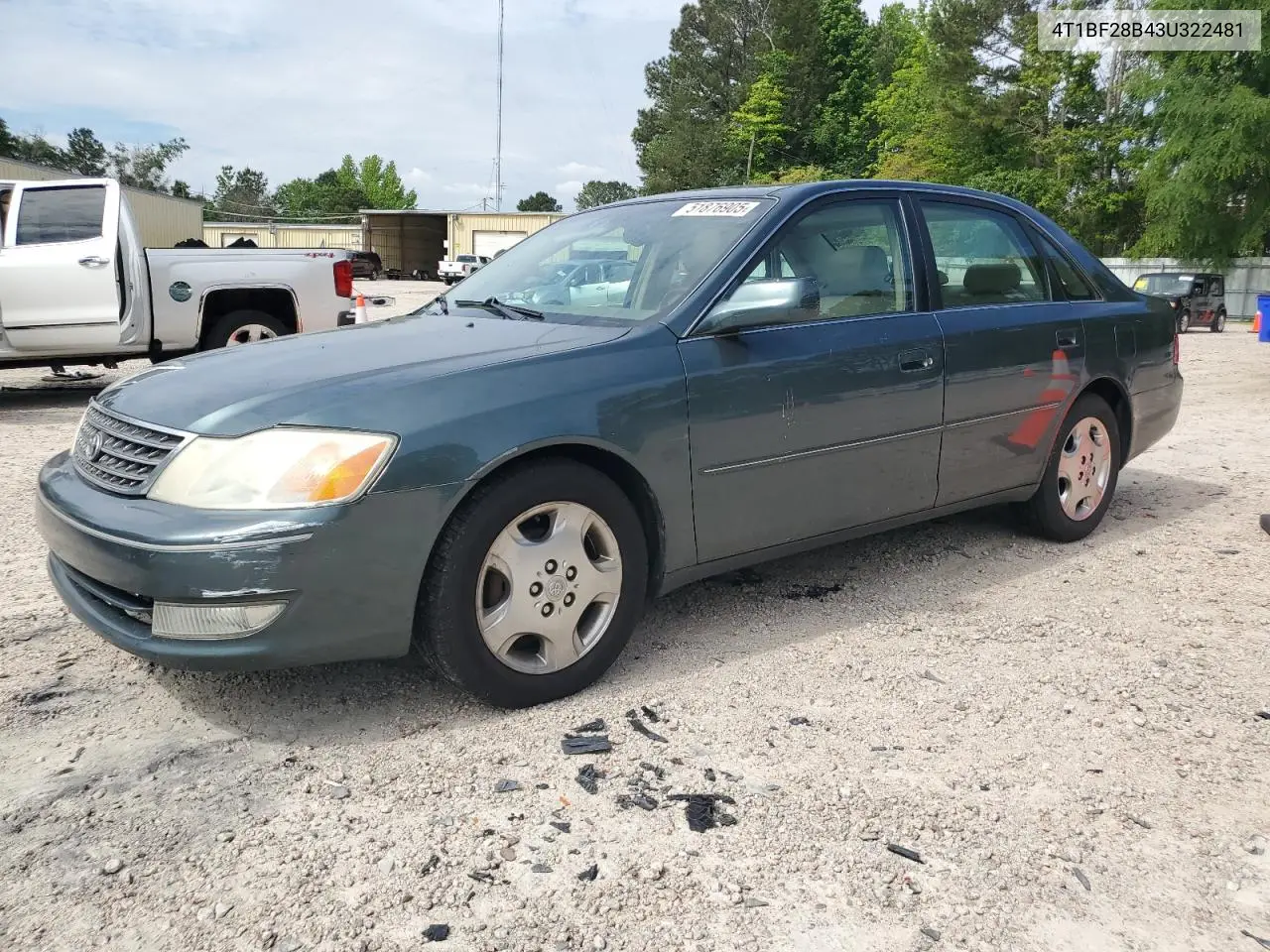 2003 Toyota Avalon Xl VIN: 4T1BF28B43U322481 Lot: 51876905