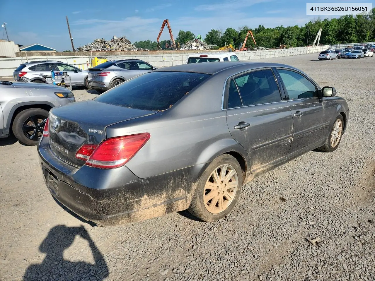 2006 Toyota Avalon Xl VIN: 4T1BK36B26U156051 Lot: 61230965
