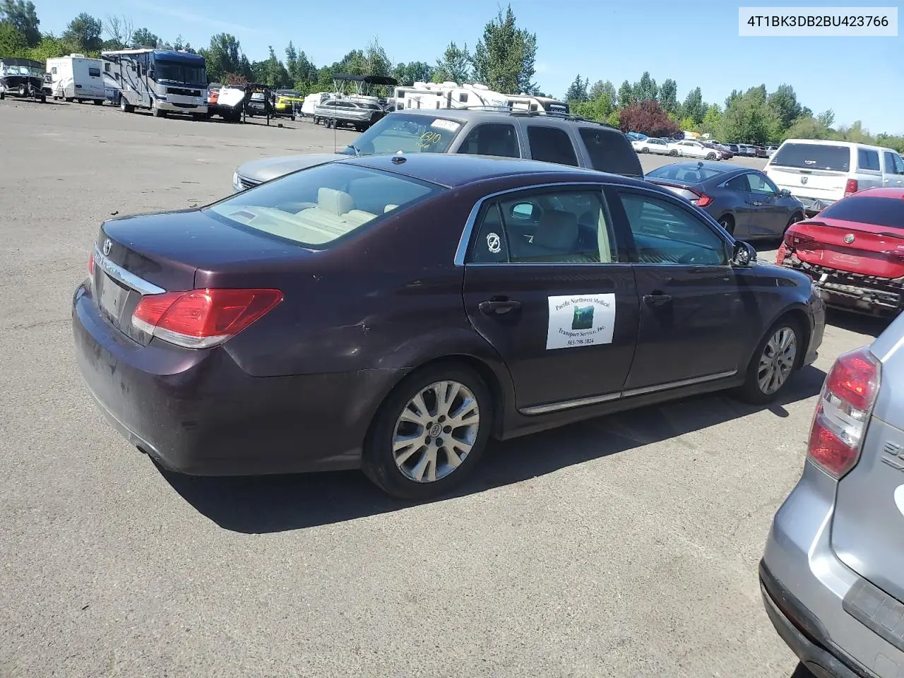 2011 Toyota Avalon Base VIN: 4T1BK3DB2BU423766 Lot: 55286865