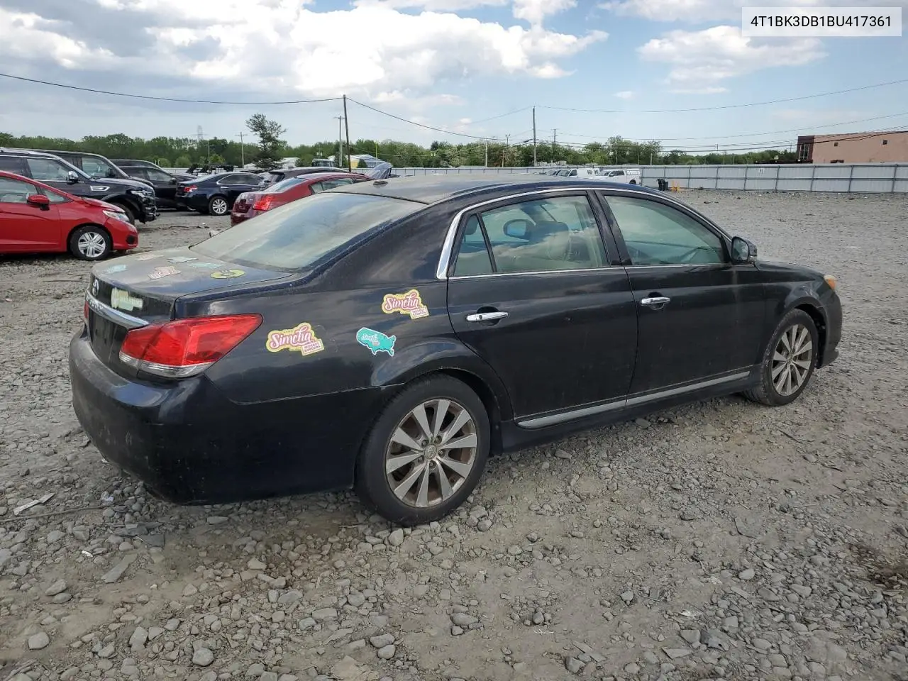2011 Toyota Avalon Base VIN: 4T1BK3DB1BU417361 Lot: 56481305