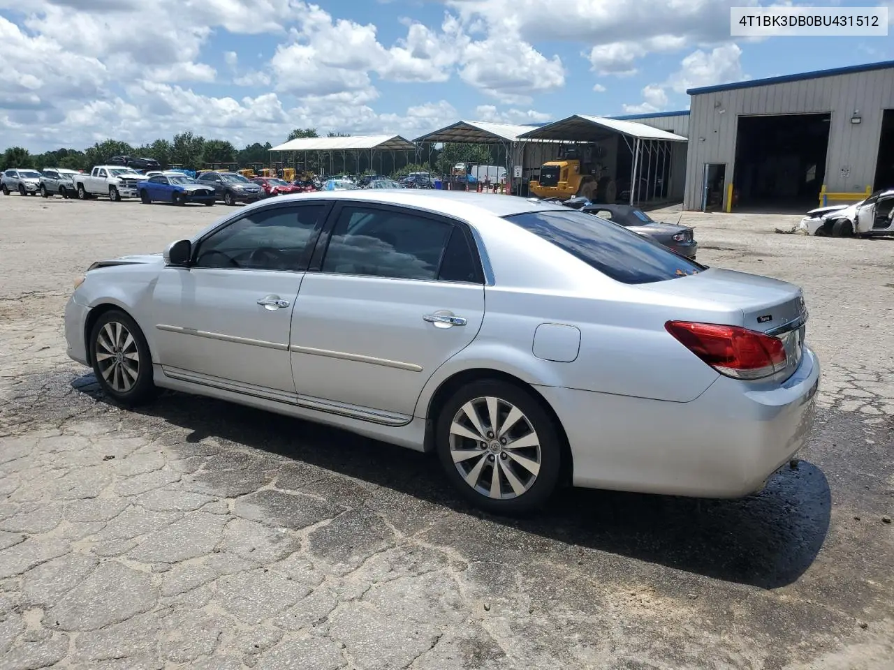 2011 Toyota Avalon Base VIN: 4T1BK3DB0BU431512 Lot: 60865345