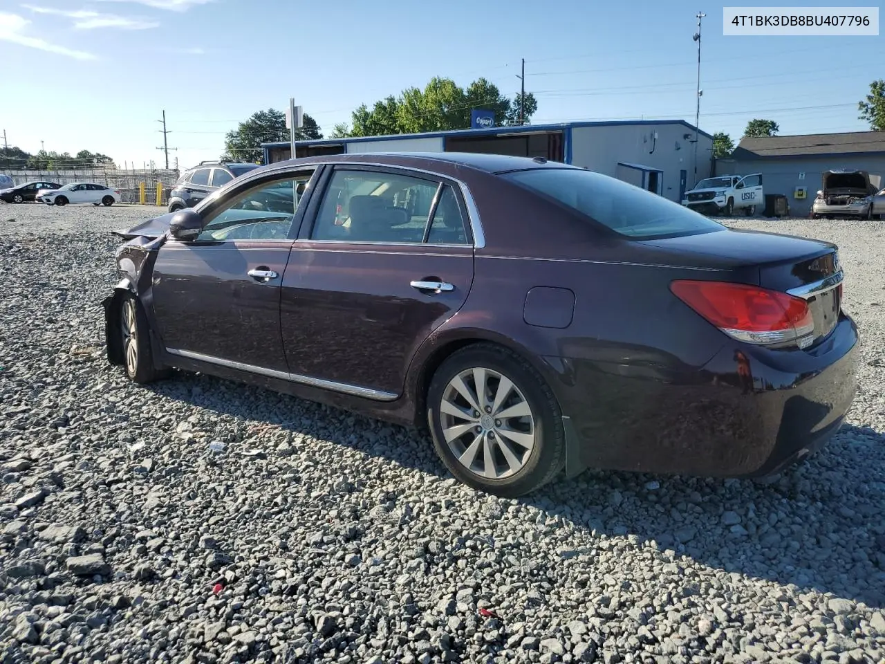 2011 Toyota Avalon Base VIN: 4T1BK3DB8BU407796 Lot: 61911175