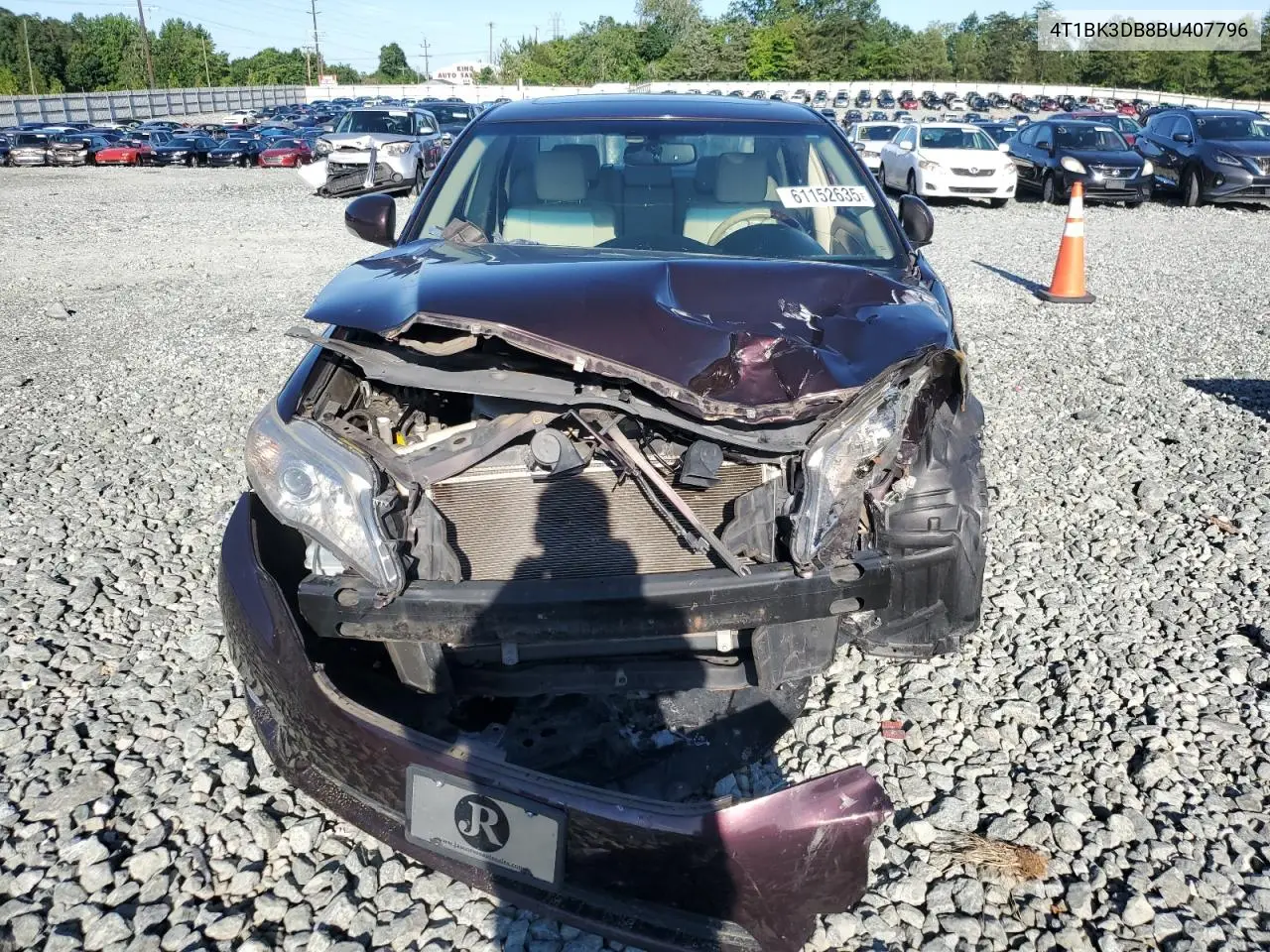2011 Toyota Avalon Base VIN: 4T1BK3DB8BU407796 Lot: 61911175