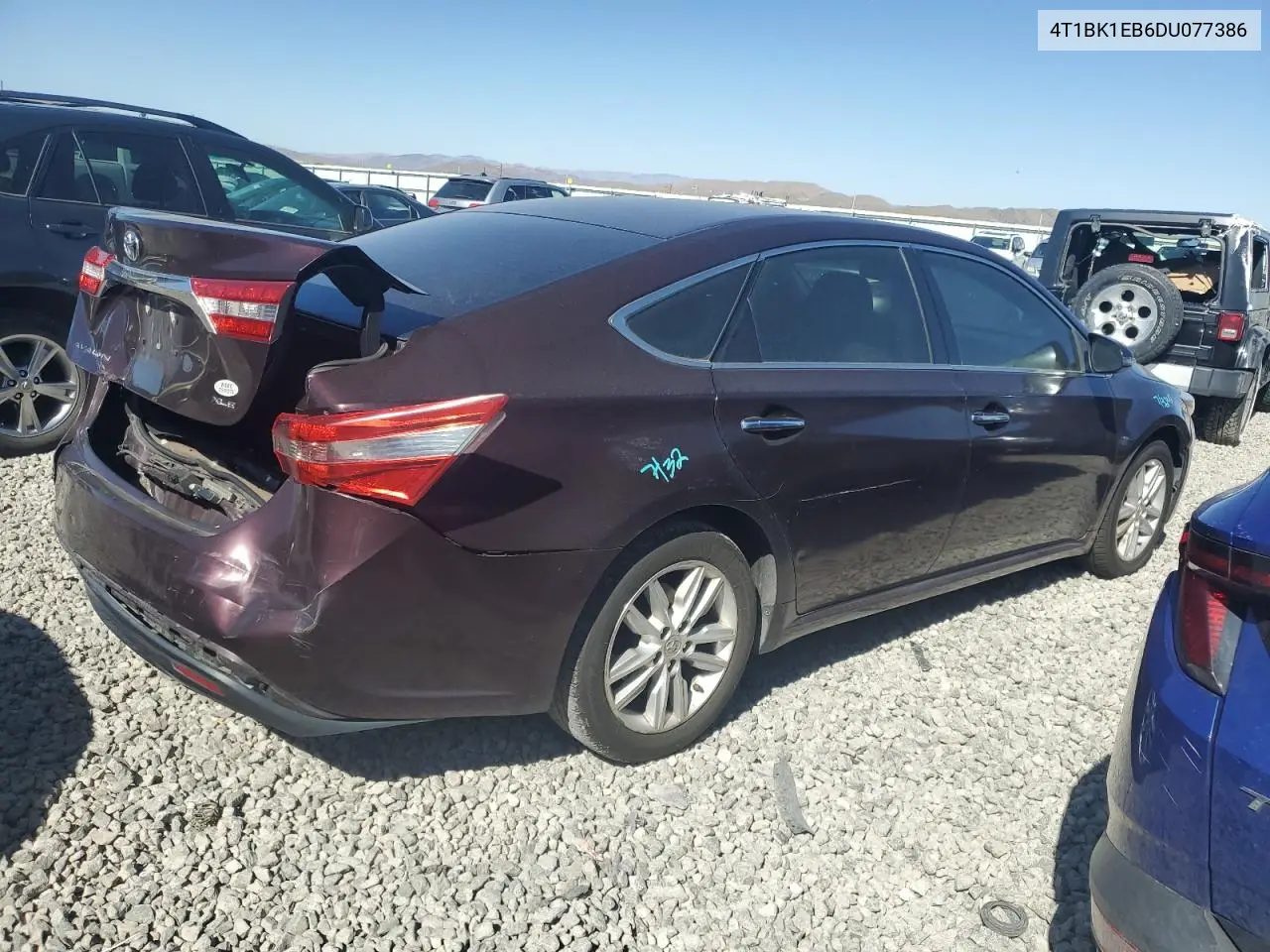 2013 Toyota Avalon Base VIN: 4T1BK1EB6DU077386 Lot: 62102655