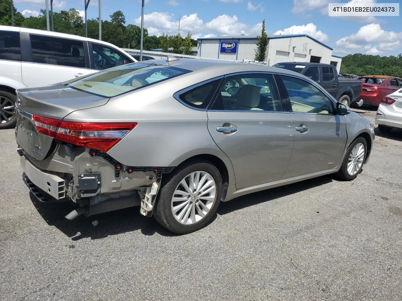 2014 Toyota Avalon Hybrid VIN: 4T1BD1EB2EU024373 Lot: 56412145