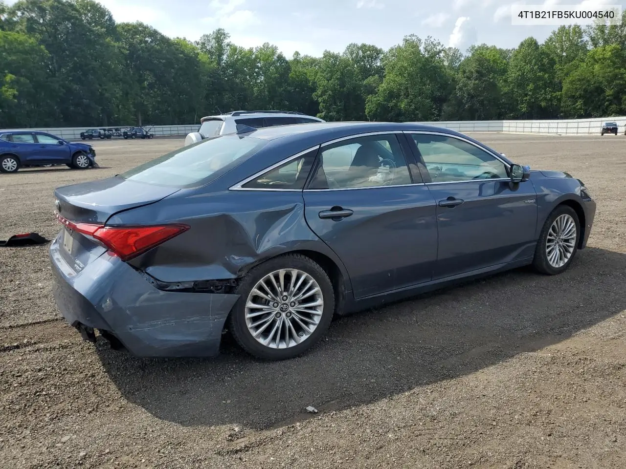 2019 Toyota Avalon Xle VIN: 4T1B21FB5KU004540 Lot: 62929665