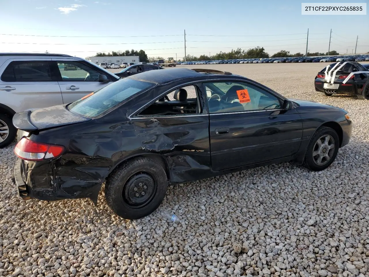 2000 Toyota Camry Solara Se VIN: 2T1CF22PXYC265835 Lot: 37592254