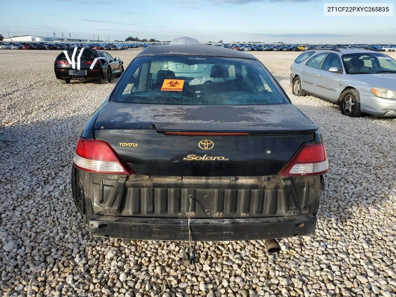 2000 Toyota Camry Solara Se VIN: 2T1CF22PXYC265835 Lot: 37592254