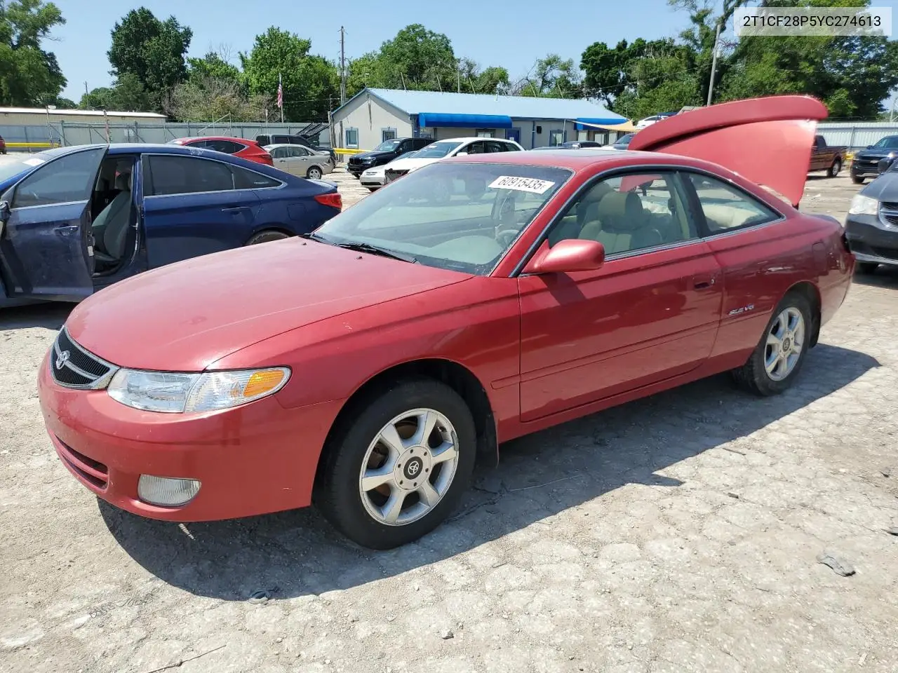 2000 Toyota Camry Solara Se VIN: 2T1CF28P5YC274613 Lot: 60915435