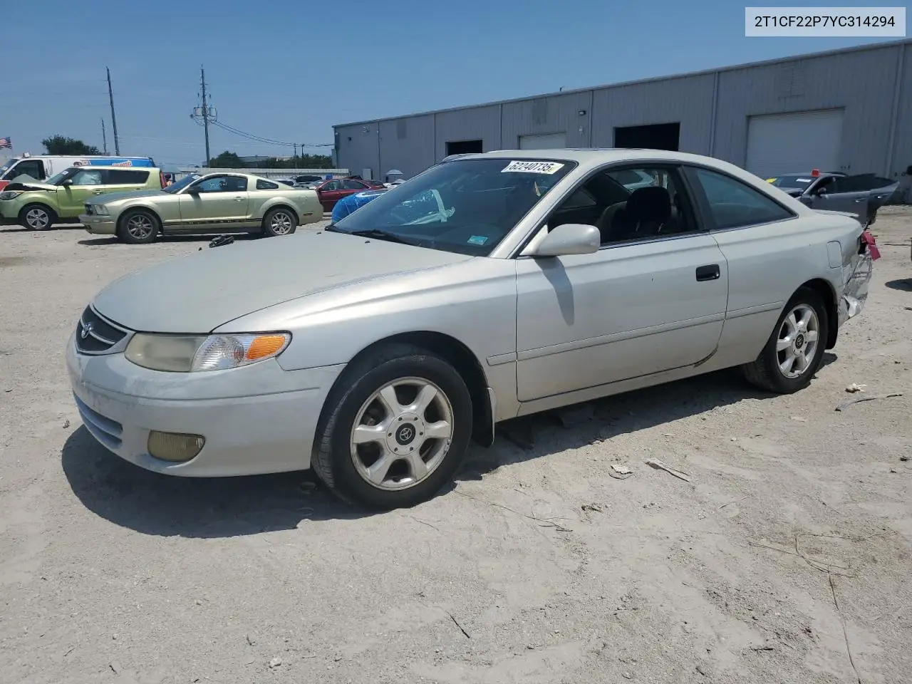 2000 Toyota Camry Solara Se VIN: 2T1CF22P7YC314294 Lot: 62240735