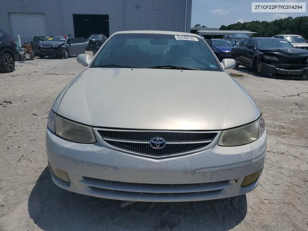 2000 Toyota Camry Solara Se VIN: 2T1CF22P7YC314294 Lot: 62240735
