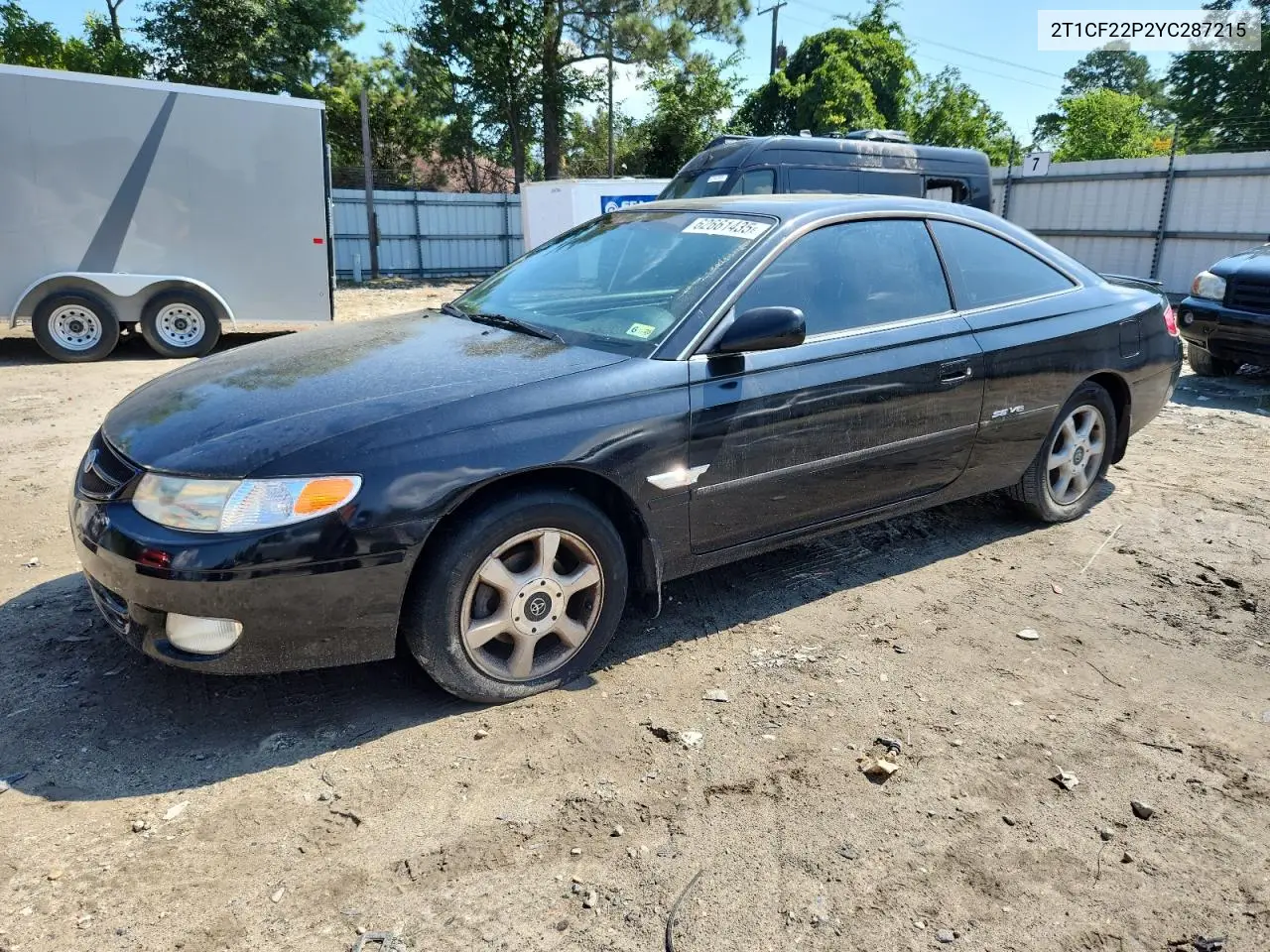 2000 Toyota Camry Solara Se VIN: 2T1CF22P2YC287215 Lot: 62661435