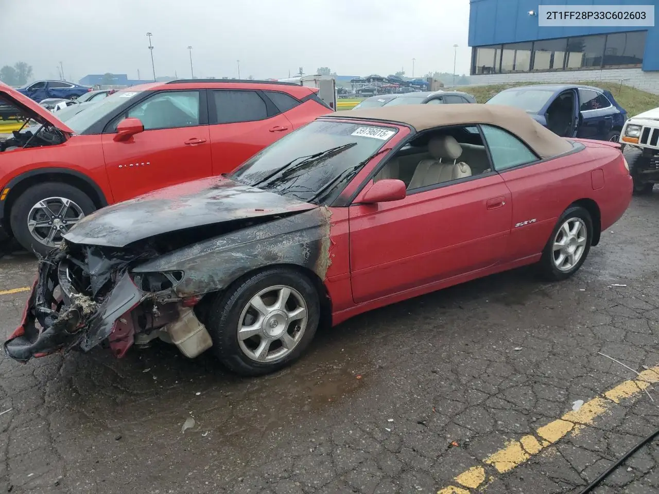 2003 Toyota Camry Solara Se VIN: 2T1FF28P33C602603 Lot: 59796015