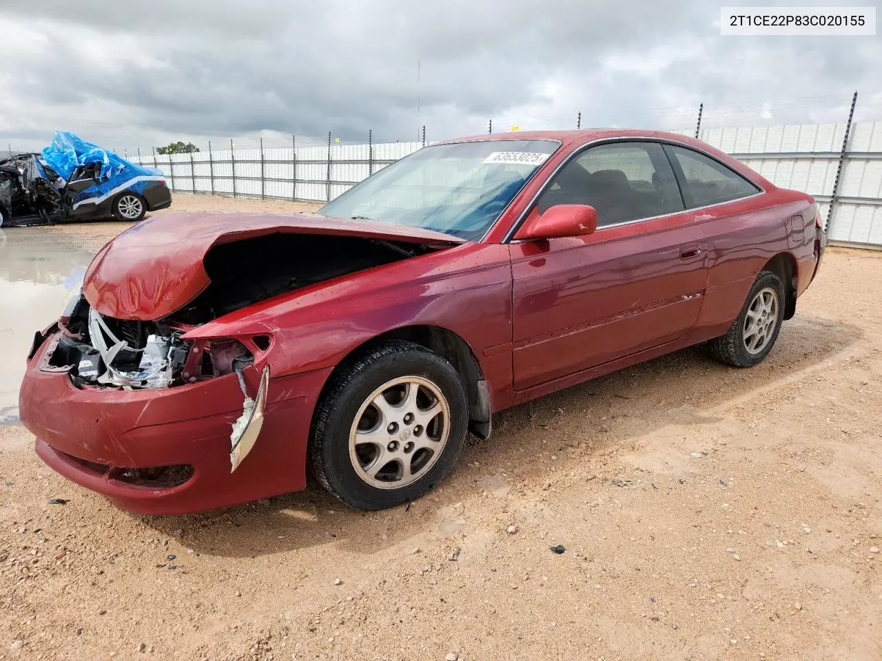 2003 Toyota Camry Solara Se VIN: 2T1CE22P83C020155 Lot: 63653025