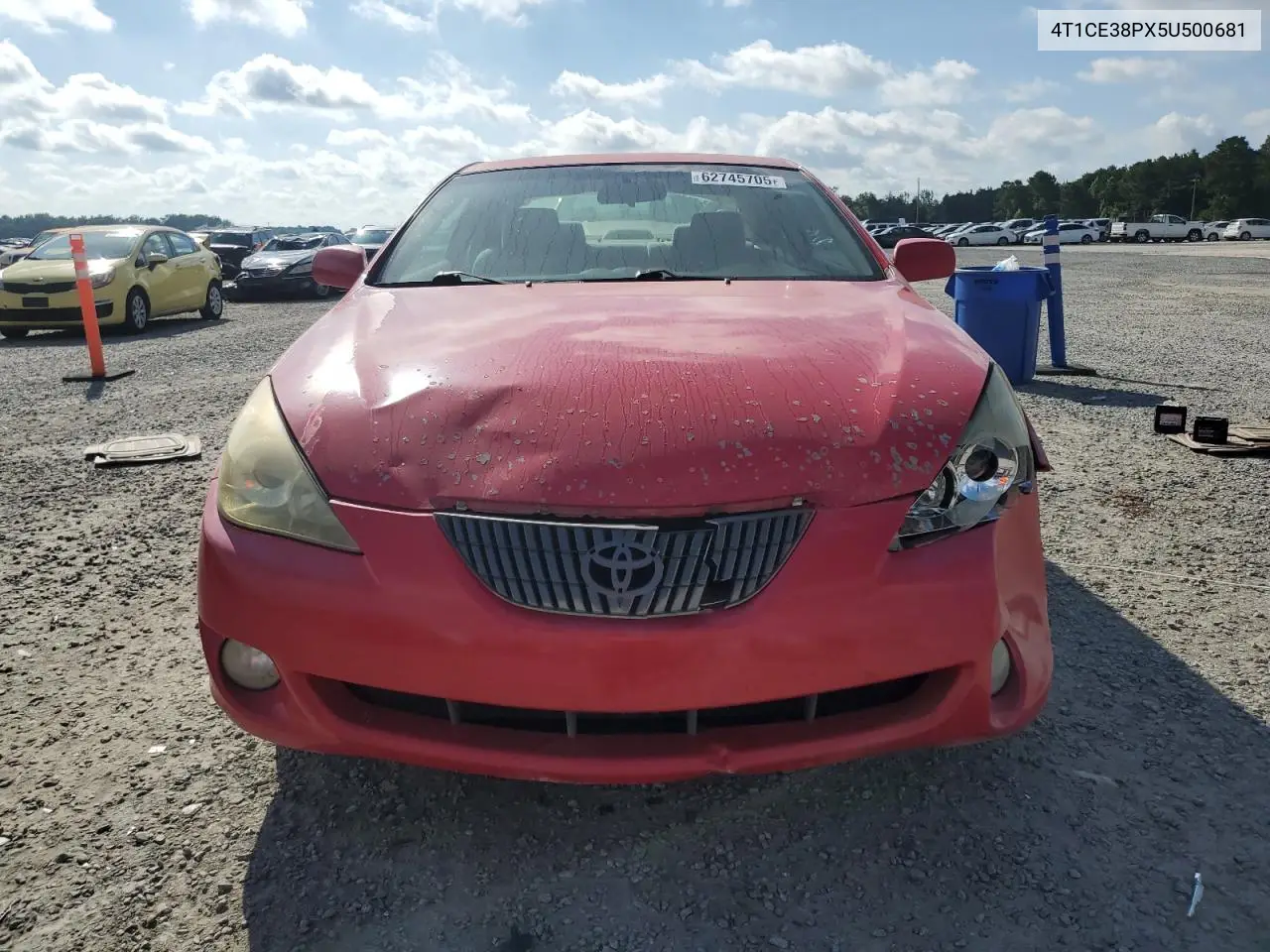 2005 Toyota Camry Solara Se VIN: 4T1CE38PX5U500681 Lot: 62745705