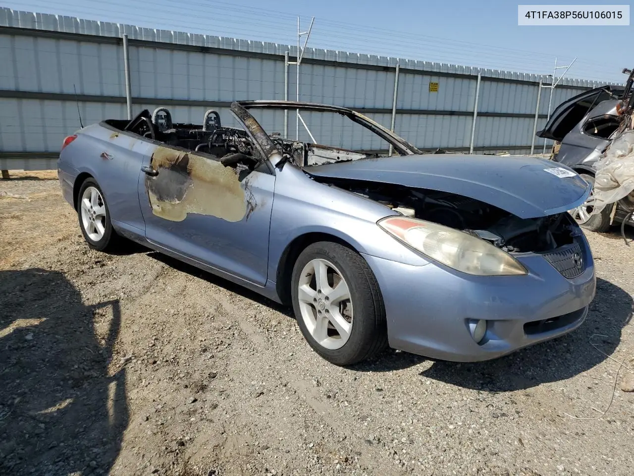 2006 Toyota Camry Solara Se VIN: 4T1FA38P56U106015 Lot: 62425945