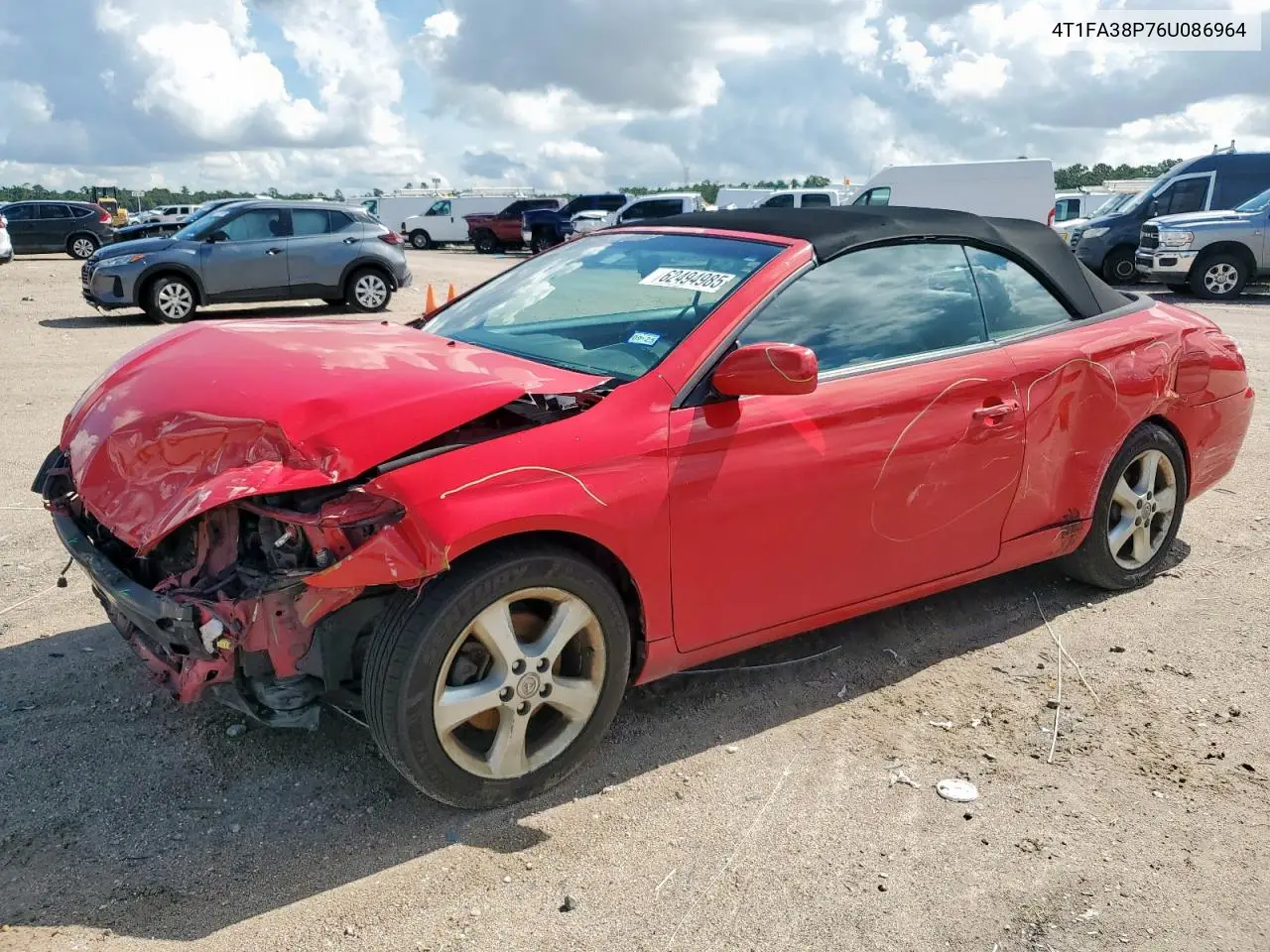 2006 Toyota Camry Solara Se VIN: 4T1FA38P76U086964 Lot: 62494985