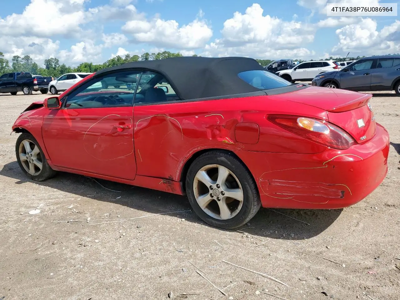 2006 Toyota Camry Solara Se VIN: 4T1FA38P76U086964 Lot: 62494985