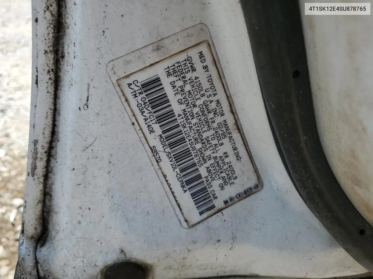 1995 Toyota Camry Le VIN: 4T1SK12E4SU878765 Lot: 57761385