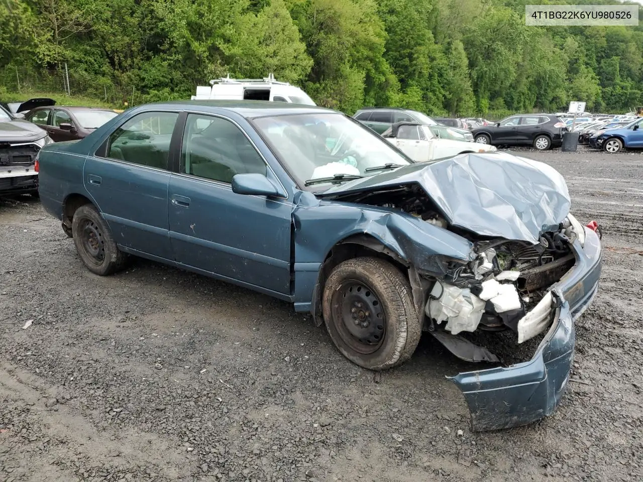 2000 Toyota Camry Ce VIN: 4T1BG22K6YU980526 Lot: 56780115