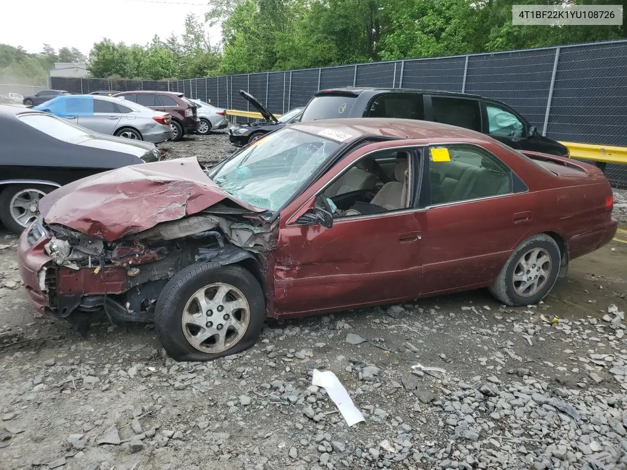 2000 Toyota Camry Le VIN: 4T1BF22K1YU108726 Lot: 57351405