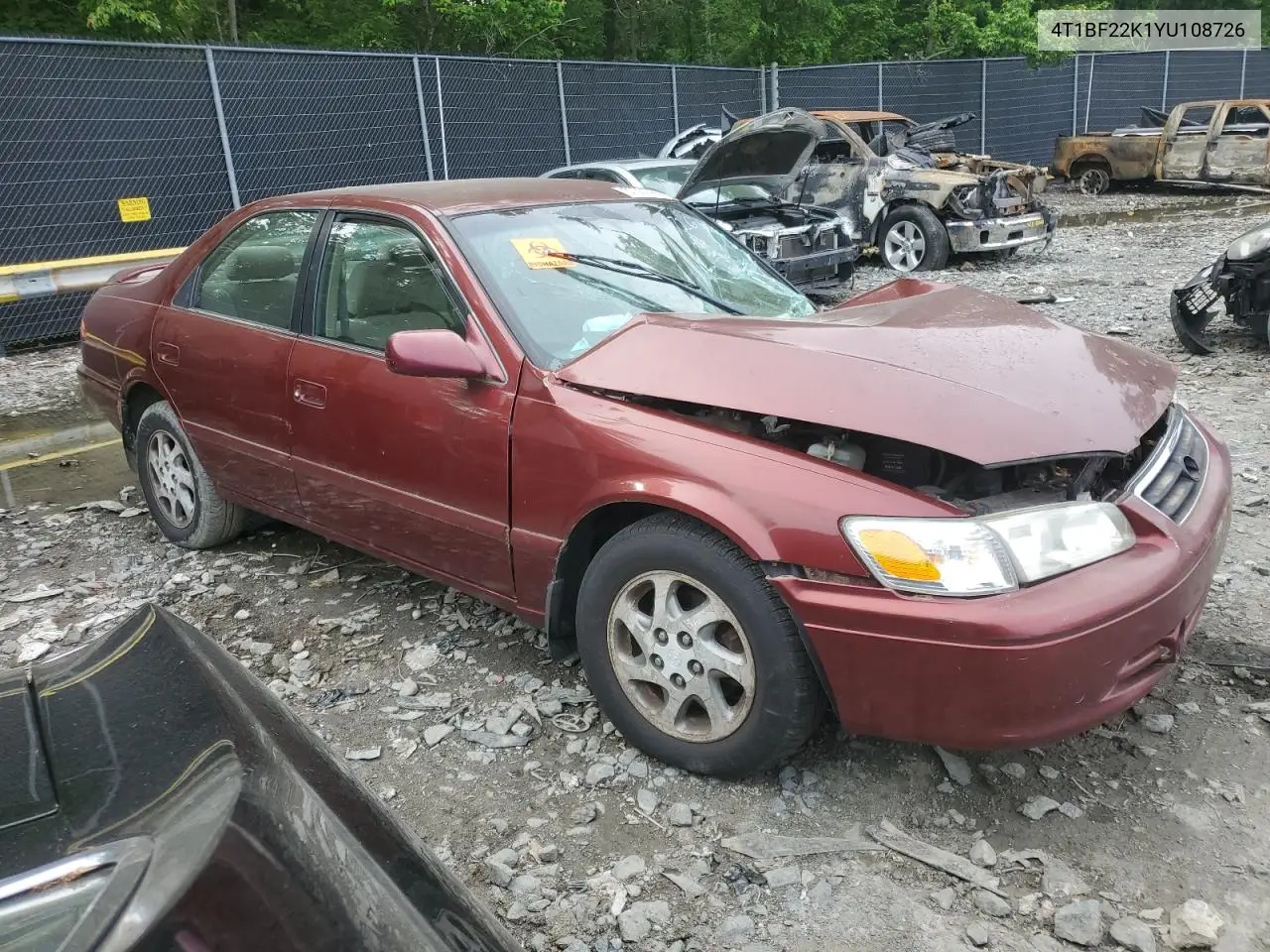 2000 Toyota Camry Le VIN: 4T1BF22K1YU108726 Lot: 57351405